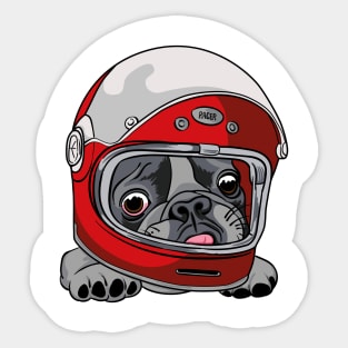 Racer pug Sticker